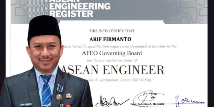 Kepala Bappeda Sumenep Arif Firmanto Resmi Sandang Gelar ASEAN Engineer